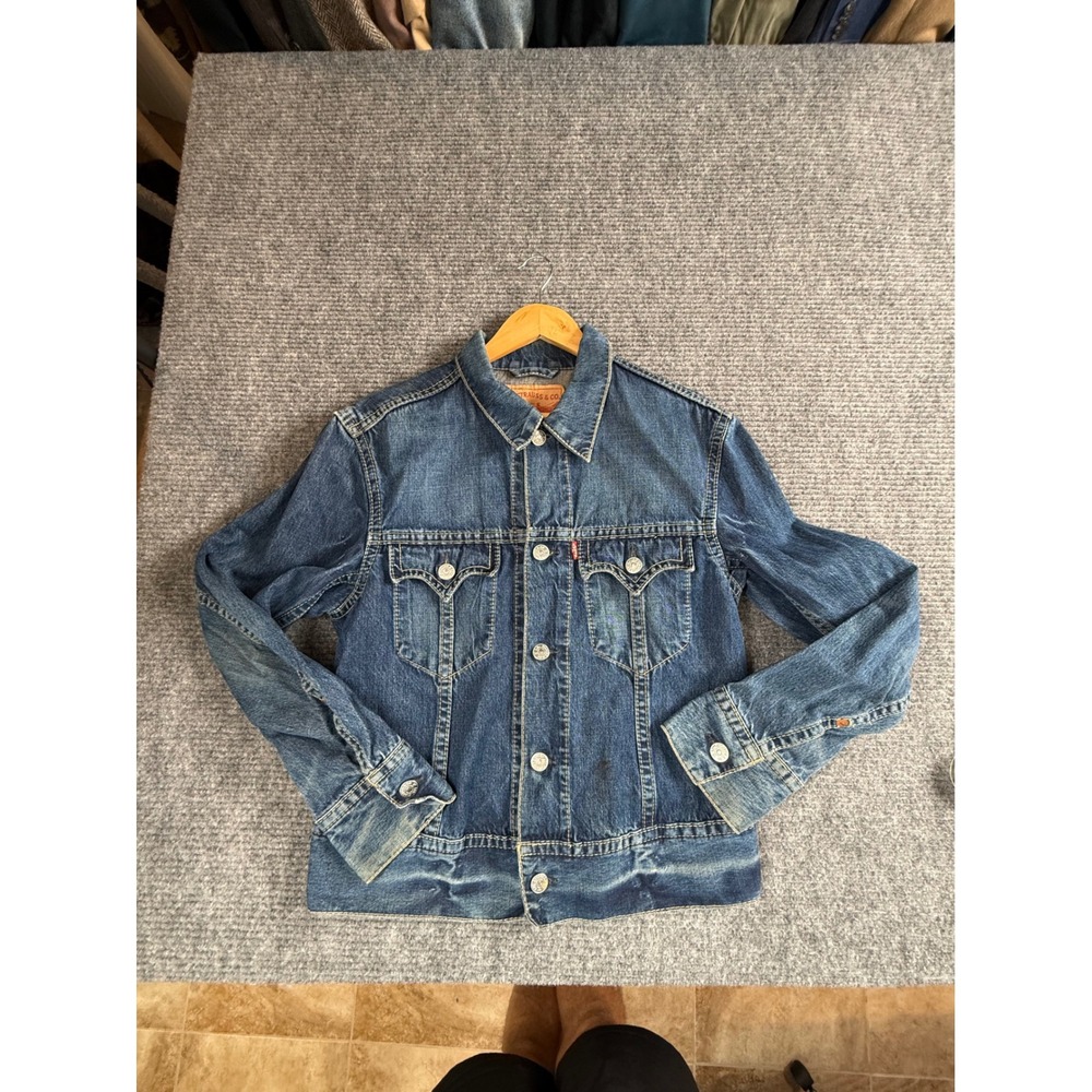 Levi's Denim Trucker Jacket unisex Large Blue Good Type 3 Jean Jacket 70901 1063 - Picture 9 of 9